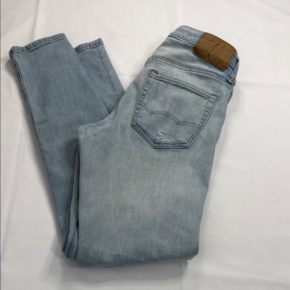 American Eagle Outfitters Blue Skinny Distressed Jeans - Picture 2 of 7